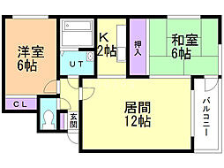 SK麻生36 2LDKの間取図画像