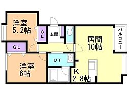 間取図画像 2LDK