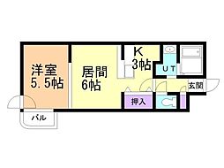 港プロシード16 1LDKの間取図画像