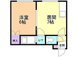 ヴィブレ北20条 1DKの間取図画像