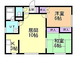 レジデンス94 2LDKの間取図画像