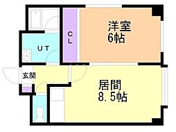 allez麻生 1LDKの間取図画像