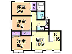 間取図画像 3LDK