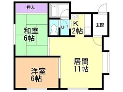 アパートメント23 2LDKの間取図画像