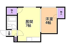 タカタハイツ 1DKの間取図画像
