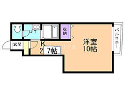 東洋ハイツA 1Kの間取図画像