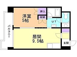 フォーレスト米内 1DKの間取図画像