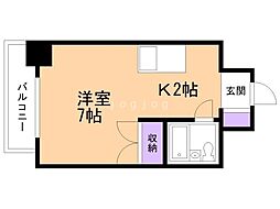 スタジオシティ 1Kの間取図画像