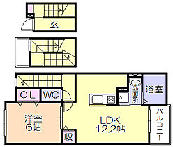 サウスウィンドII 302 ｜ 福岡県久留米市東合川６丁目（賃貸アパート1LDK・3階・53.33㎡） その2