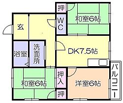 タウニ国分B棟 202 ｜ 福岡県久留米市国分町（賃貸アパート3DK・2階・53.25㎡） その2