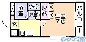 シェラトン 202 ｜ 福岡県久留米市合川町（賃貸アパート1K・2階・24.84㎡） その2