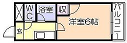 プレアール国分 1Kの間取図画像