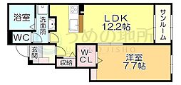 グリチーネの森 2Kの間取図画像
