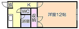 サンライズ中尾山A棟 1Kの間取図画像