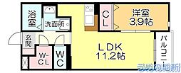 ボワットノアール 1LDKの間取図画像