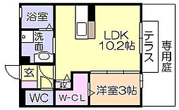 イーストパーク 1LDKの間取図画像
