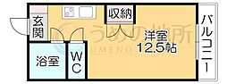 サハラビル ワンルームの間取図画像