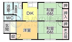 平川コーポ 3DKの間取図画像
