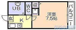 ラ・グランリビエール 1Kの間取図画像