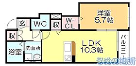 Maison K’s 102 ｜ 福岡県久留米市山川安居野１丁目（賃貸アパート1LDK・2階・43.20㎡） その2