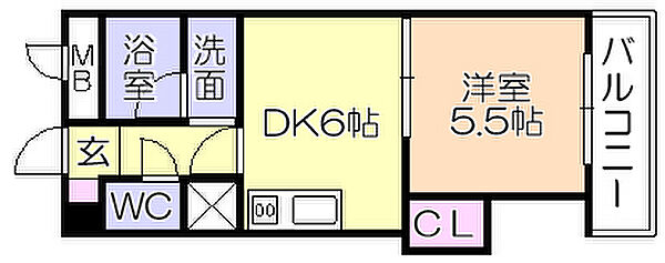 イングミー壱番館 305｜福岡県久留米市原古賀町(賃貸アパート1DK・3階・27.50㎡)の写真 その2