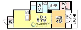 センターフィールド 102 ｜ 福岡県久留米市宮ノ陣６丁目（賃貸アパート1LDK・2階・36.48㎡） その2