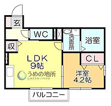 ディア・オーラ 102 ｜ 福岡県久留米市合川町（賃貸アパート1LDK・1階・34.76㎡） その2