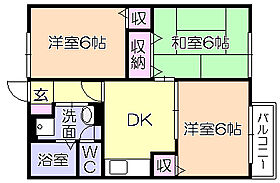 ハーモニーハイツ 201 ｜ 福岡県久留米市西町（賃貸アパート3DK・2階・55.00㎡） その2