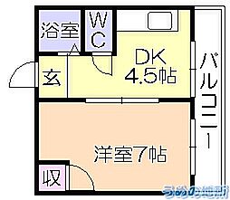 マロンハウス 1DKの間取図画像