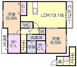 ルーチェ善導寺B 2階