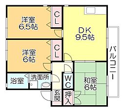 ピュアドームC 3LDKの間取図画像