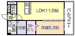 エスペランサ久留米駅前 1LDKの間取図画像