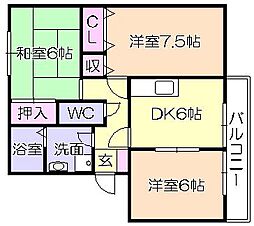 レ・ファミール・ド・ジョイ60B 3DKの間取図画像
