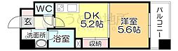 ルネッサンス21久留米六ツ門 1DKの間取図画像