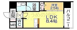 久留米市諏訪野町マンション 1LDKの間取図画像