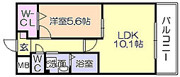 ラフレシーサ医大通り 1LDKの間取図画像