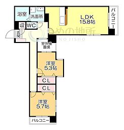 MARKSFORT花畑 2LDKの間取図画像