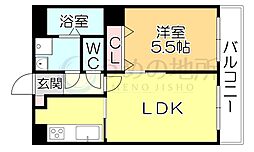 アーニスト新合川 1LDKの間取図画像
