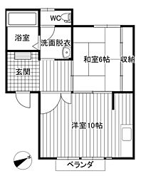 アスティオン城西 1LDKの間取図画像