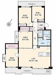 スカイビュー戸塚1号棟 4LDKの間取図画像