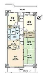 瀬戸水野パーク・ホームズ 4LDKの間取図画像
