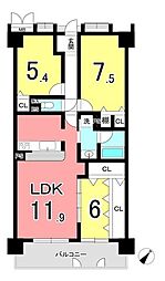 ハーモニアステージ瀬戸 3LDKの間取図画像