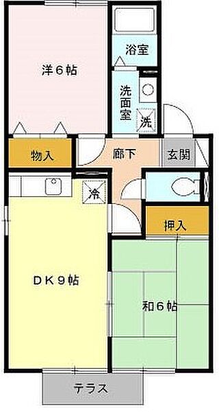 ロイヤルガーデン野口Ｃ棟 105｜鹿児島県霧島市国分野口西(賃貸アパート2DK・1階・50.08㎡)の写真 その2