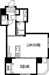 ヨコハマアートヒルズクイーン 1LDKの間取図画像