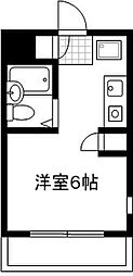 陣屋ハイツ ワンルームの間取図画像