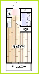 フレール南林間 1Kの間取図画像