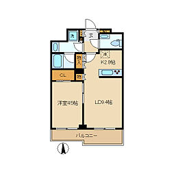 グランドメゾン中野新橋 1LDKの間取図画像