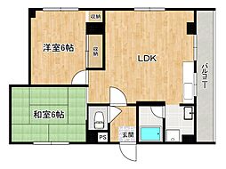 桜マンション 2LDKの間取図画像