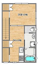 ルミナスD 1DKの間取図画像