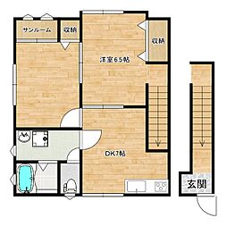 S・プレシャスB 2DKの間取図画像